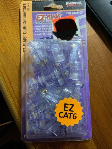 Platinum Tools EZ-RJ45 Cat 6 Connector, 50-Pack 100010C