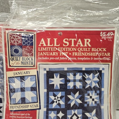 Joann - All Star Quilt Block of the Month - Complete Set - All 12 Months- Sealed - Picture 15 of 17