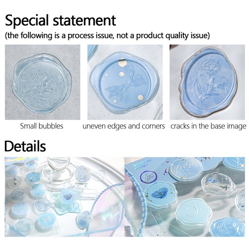 Self-adhesive Seal Stamp Sticker Resin Seal Stickers Wedding Invitation Envelope - Picture 5 of 12