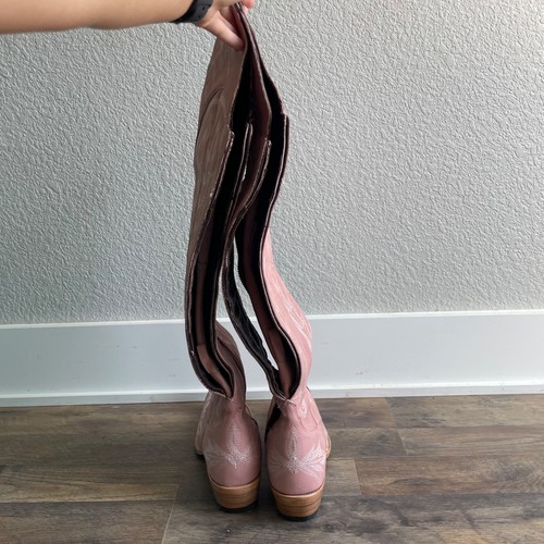 Botas de Vaquero Lane LEXINGTON Sobre la Rodilla Mujer 8 Rosa Vaquera Occidental Con Cordones - Imagen 4 de 11