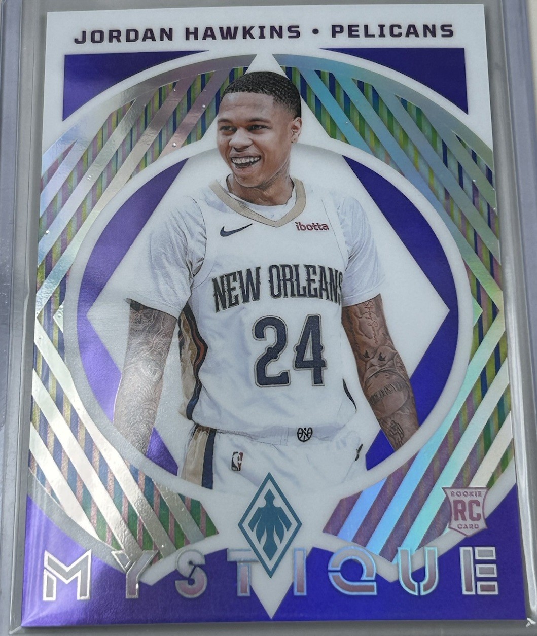 JORDAN HAWKINS 2023-24 Panini Phoenix Mystique #1 PURPLE /75 Rookie Card RC