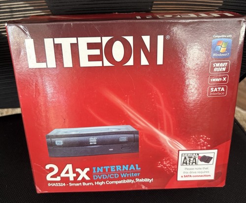 Grabadora de DVD/CD LITEON 24x interna IHAS324-98 negra compatible con Windows 7 SATA - Imagen 1 de 11