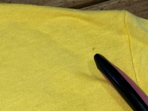 COPPERTONE Girl & Dog GRAPHIC T-Shirt~SMALL~S/S YELLOW 100% COTTON 2-Sided FLAW - Foto 8 di 8