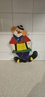 Vintage Handpainted Wooden Clown With Two Coat Pegs 30.5 X 21cm