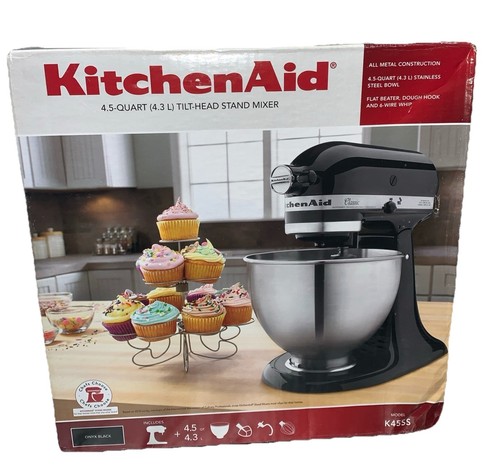 KitchenAid Classic Series 4.5 Quart Tilt-Head Stand Mixer (K45SSOB) Onyx Black - Picture 1 of 9