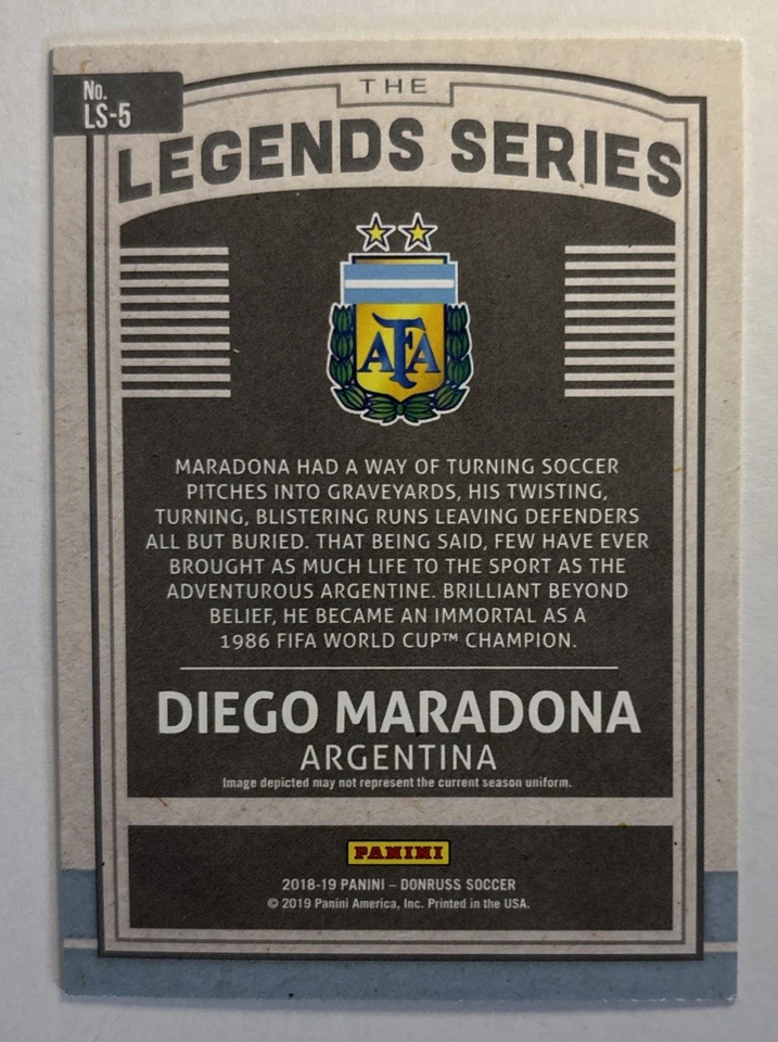 Diego Maradona 2018 Donruss Legends Series #LS-5 - Image 2 of 2