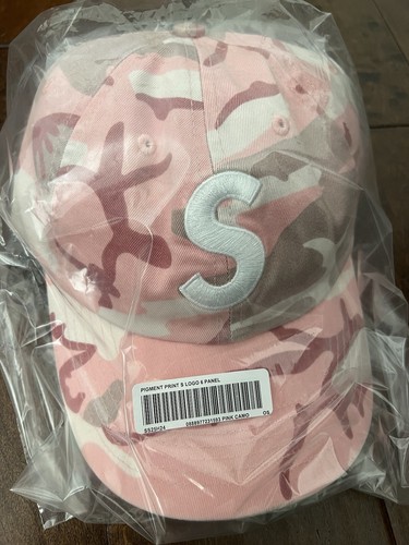 Supreme SS25 Pigment Coated S Logo 6 Panel Cap Hat Pink Camo One Size IN HAND - Picture 4 of 7