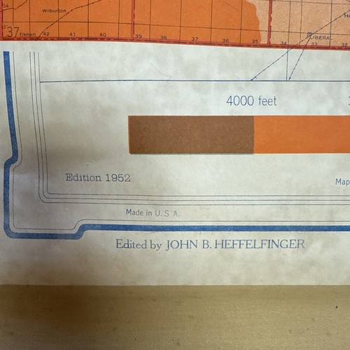 1952 Kansas physical & political map old schoolhouse retractible - Picture 6 of 10