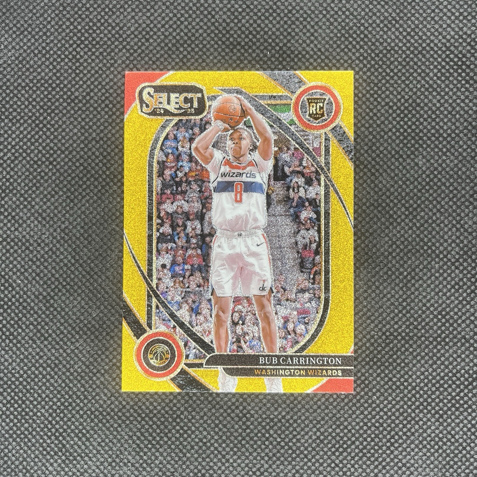 2024-25 Panini Select Bub Carrington Rookie GOLD GLITTER Courtside RC Wizards