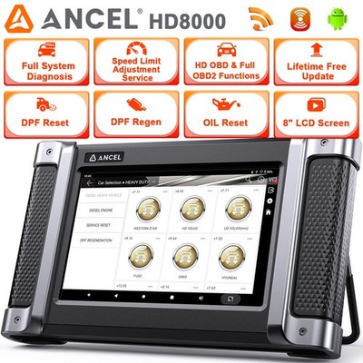 ANCEL HD8000 Diesel Truck Scanner All System Diagnose DPF Reset For Isuzu Hino