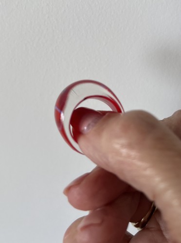 Vintage Mod Rot & Purp Plexiglas Kuppelring Grob Geometrisch Retro - Bild 9 von 11