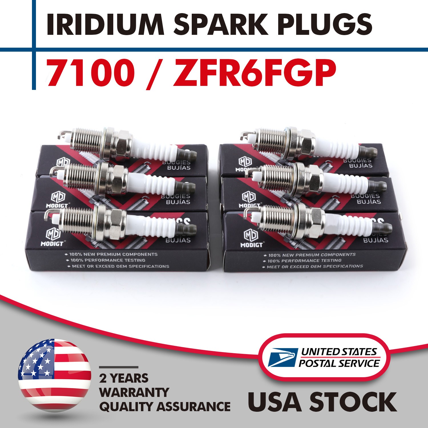 6PCS ZFR6FGP Iridium Spark Plugs For NGK 7100 For Ram Jeep Dodge Honda 01-13