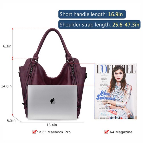 Concealed Carry Hobo Purse for Women Faux Leather Crossbody Shoulder Bags Lar... - Picture 5 of 6