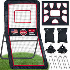 Heavy-Duty Lacrosse Rebounder for Backyard Adjustable Angles with Removable Targ