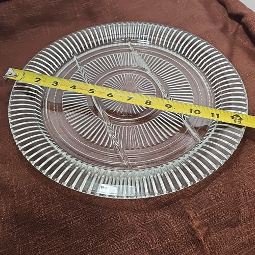 Vintage Anchor Hocking Queen Mary Clear Divided Serving Platter 12" - Bild 4 von 4