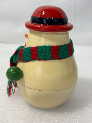 Vintage Snowman Nesting Doll Family Christmas Winter ~ 5-piece Set ~ 5.5" tall - Picture 5 of 10