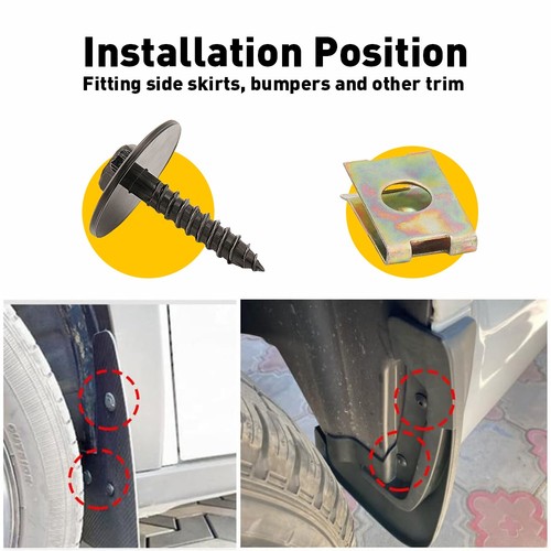 40x Engine Cover Under Splash Shield Guard Bumper Body BoltS U-nut Fastener Clip - Picture 7 of 22
