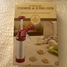 Mrs Andersons Baking Cookie & Icing Press 20 Cookie Disc &  4 Tips Decorating