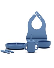 First Bites Silicone Baby Feeding Set - Led Full Kit, Blueberry