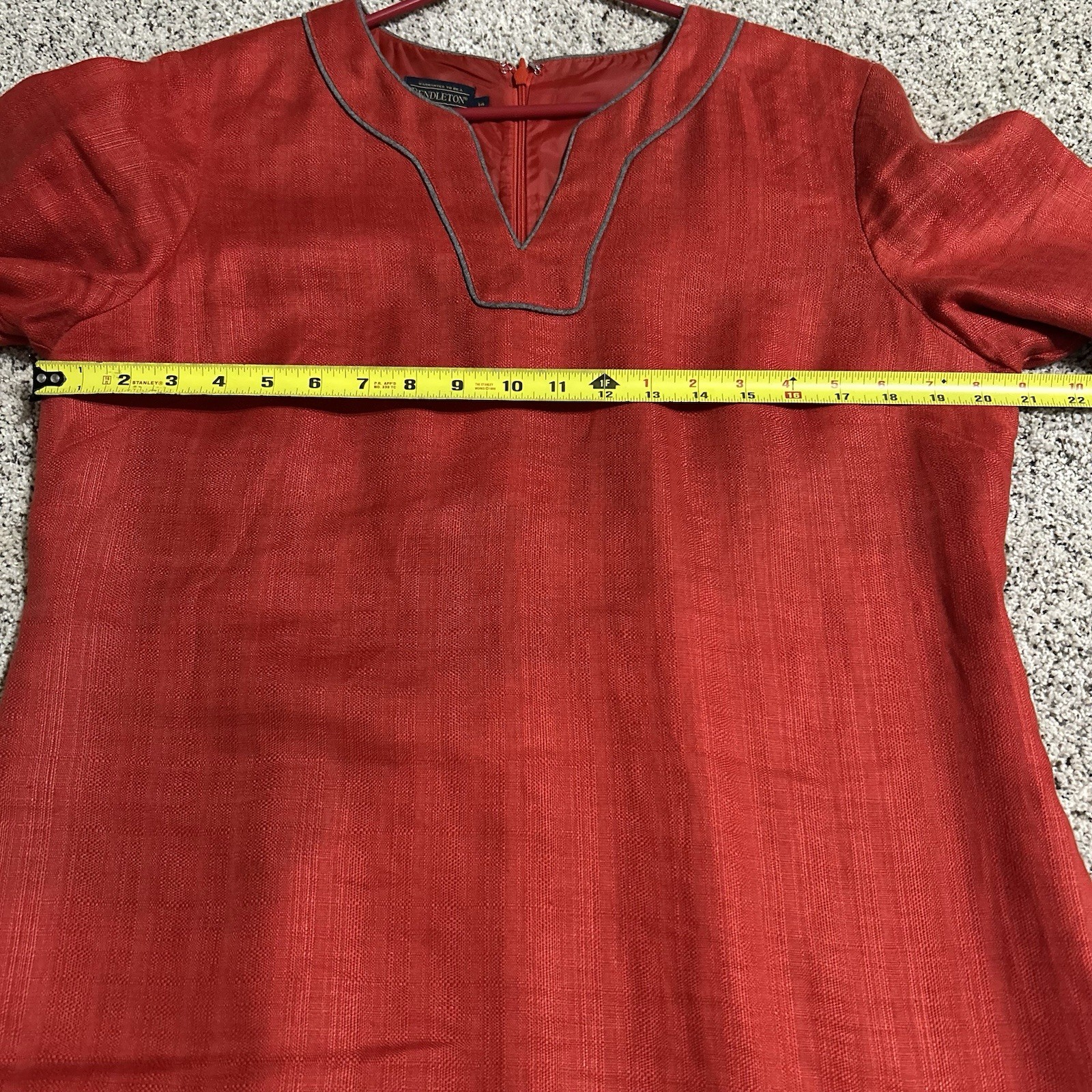 Pendleton Red-Orange Lora V-neck Shift Dress Size… - image 5