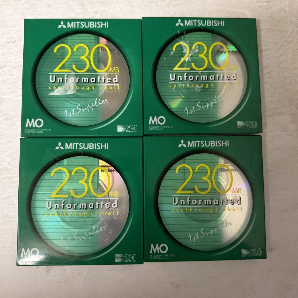 MO640MB、230MB 4 Mitsubishi 230MB Unformatted Magneto-Optical Discs MO 3.5