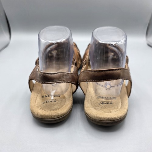 Earth Origins Belle Brielle Sandals Womens 8 Brown Leather Closed Toe Slingback - Picture 5 of 15
