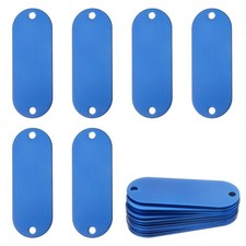 24pcs Rectangle Aluminum Blank Tags 5 x 2 cm Engraving Stamping Blanks, Blue