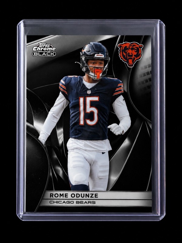 Rome Odunze 2025 Topps Chrome Black #19 Chicago Bears RC Rookie