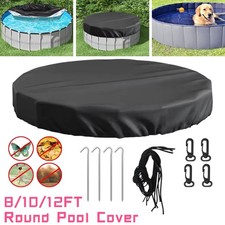 8/10/12FT Round Pool Cover Oxford Fabric Pool Cover for Above-Ground Pools Cover