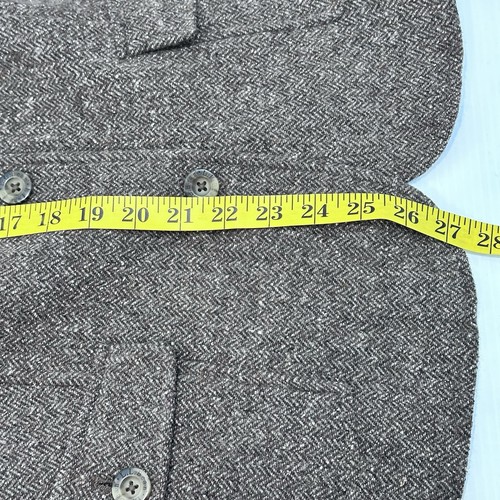 LL Bean Blazer Jacket Women 1X Brown Tweed Wool Silk Blend Three Button - Picture 9 of 9
