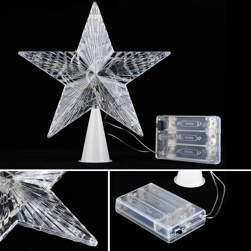 Battery Operated Star Shaped Christmas Tree Topper Lights Xmas Inside Outside UK eBay