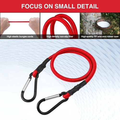 WORKPRO 8PCS Bungee Cords w/Hooks Strap Heavy Duty Bungee Straps 18" 24" 48" 60" - Picture 6 of 11