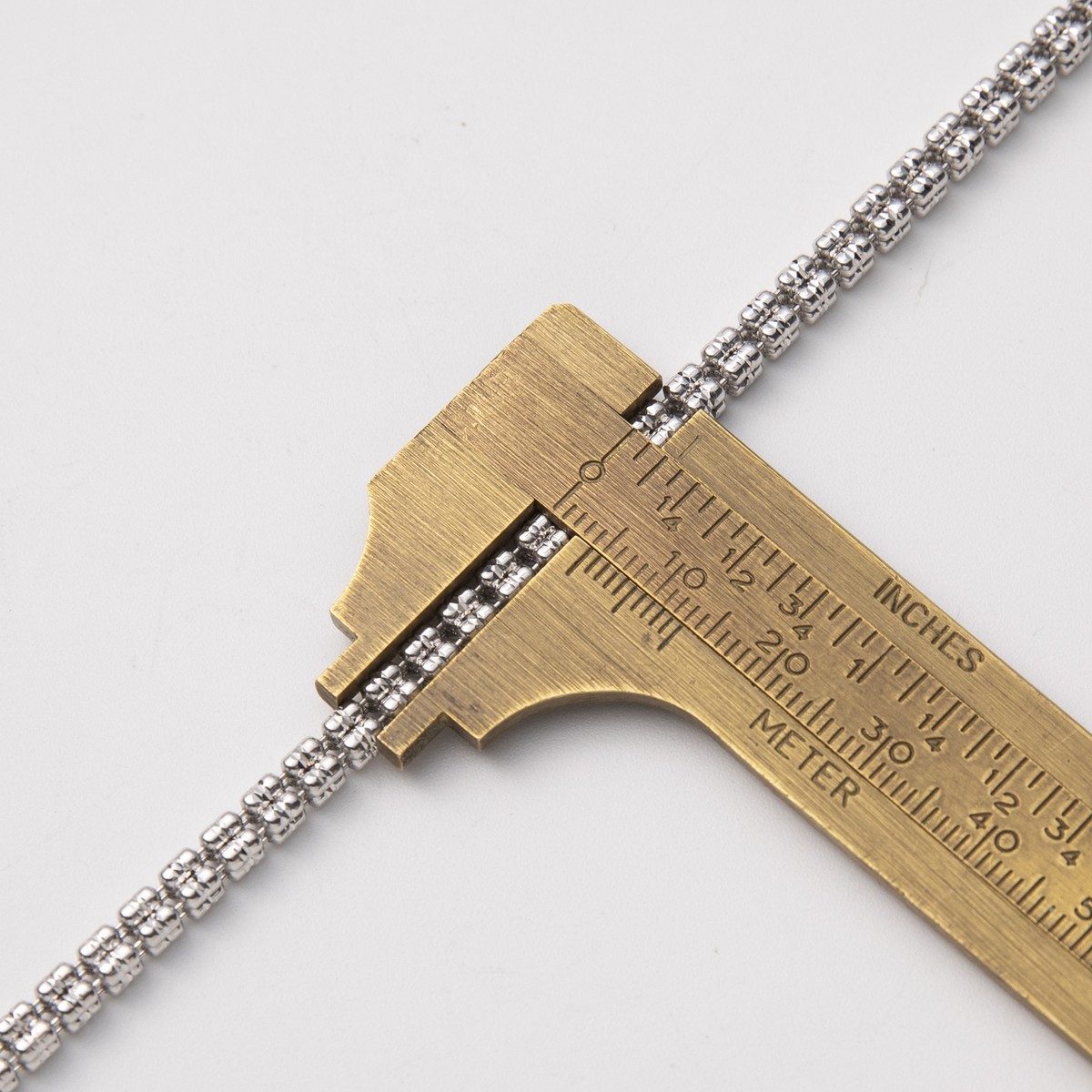 4mm Rhodium Diamond-Cut Ice Link Chain Sterling Silver 925 Italy