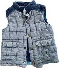 Genuine Kids Osh Kosh Infant Boys 3T Puffy Gray Vest W/ Corduroy