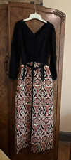 Exquisite Vintage Hostess Dress Late 60's-70s Maxi Boho Rona NY geometric iconic