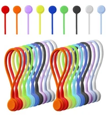 Reusable Magnetic Silicone Cable Ties Cord Management For Smart Home Organizing