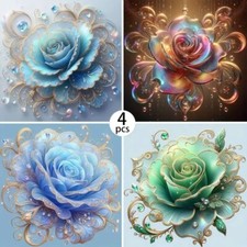 5D Diamond Painting Kit 20X20cm 4pc Set Roses