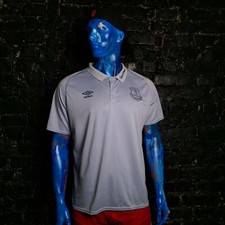 Everton The Toffees Training Jersey Football Shirts Gray Umbro Trikot Mens SZ XL