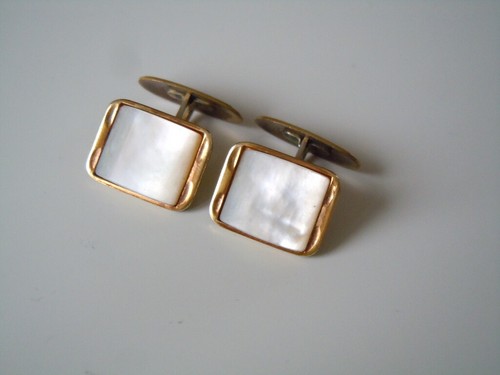 Gemelli Perla Placcato In Oro Dorato Americ Doublé 8,0 g/1,8 x 1,4 cm - Foto 2 di 4