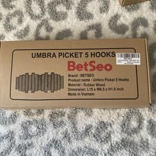 Umbra PICKET 5 HOOK Decorative Wood RAIL HOOK...