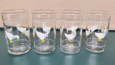 VTG Set Of 4 Anchor Hocking Farm Country Geese Juice Glasses  4" Tall
