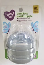 BOTTLE NIPPLE 3+ MONTHS MEDIUM FLOW PARENT'S CHOICE 2 PACK SIMPLYST