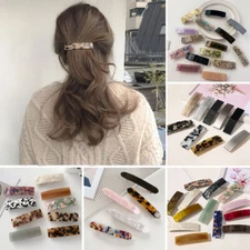Simple Women's Hair Clip Pins Leopard Barrette Spring Clip Ponytail Hair Acce↔
