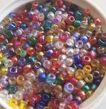 500 Count 2 To 3 MM Red Blue Yellow Clear Seed Beads for Jewelry Making/Maker