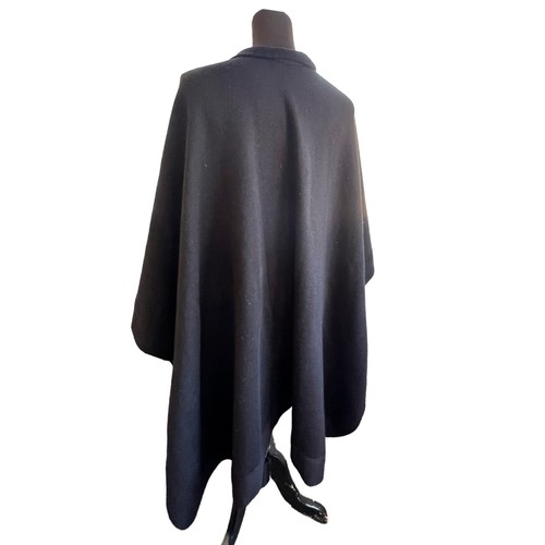 Nordstrom Womens Wool Cape Black Brown One Size Open Coatigan Shawl - Picture 11 of 12