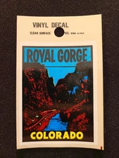Royal Gorge Colorado Vintage Travel Souvenir Decal / Window Sticker - Black