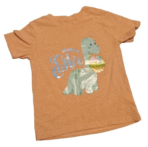 Unisex Kid's Dinosaur Easter T-Shirt Size 4 XS Children's Place Short Sleeve NEW - Picture 2 of 3