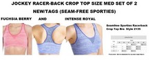 JOCKEY RACER-BACK CROP TOP SIZE MED SET OF 2 NEW/TAGS STYLE 2135 