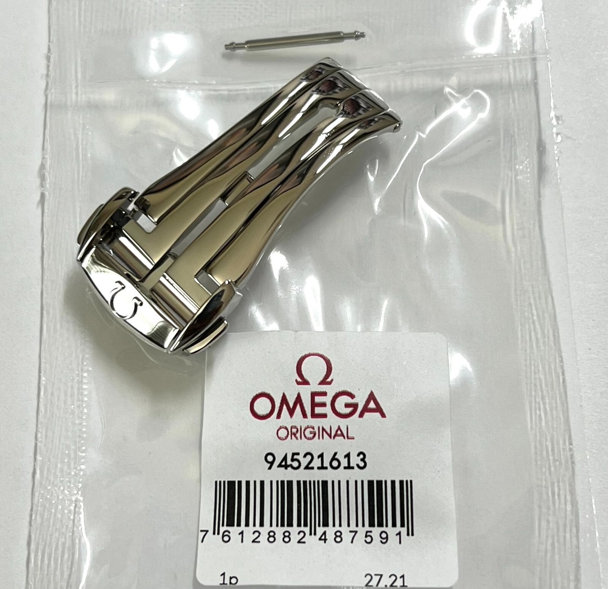 ORIGINAL OMEGA 16mm POLISHED STEEL DEPLOYMENT WATCH BUCKLE CLASP