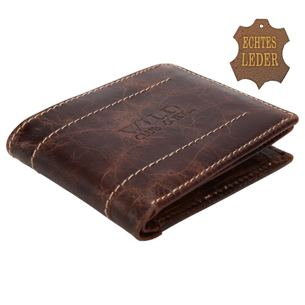 Portmonee Wallet Leder Portemonnaie Geld Purse Geldbeutel LederböRse Braun 353-image